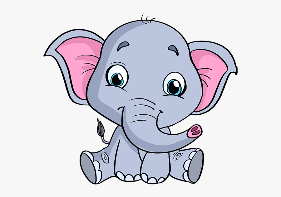 How To Draw Baby Elephant - Easy Baby Elephant Drawing, Transparent Clipart