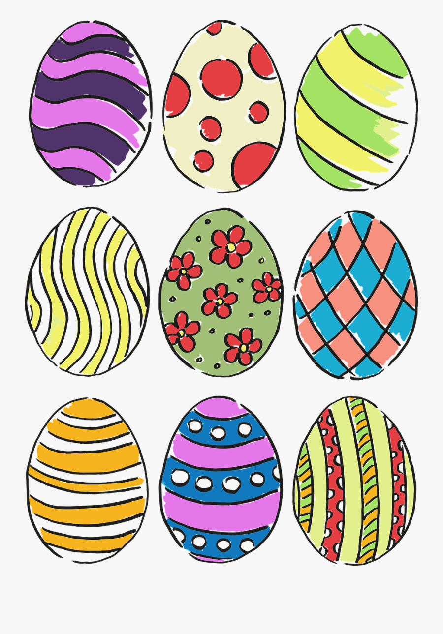 Transparent Easter Eggs Png - Colored Easter Eggs Printable, Transparent Clipart