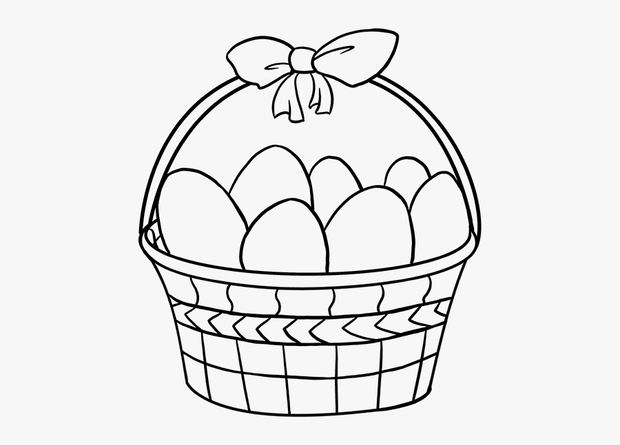 How To Draw Easter Basket - Drawing Of A Easter Basket, Transparent Clipart