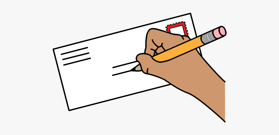 Someone Writing On An Envelope - Writing On Envelope Clipart, Transparent Clipart