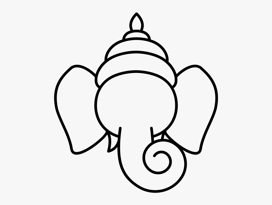 Transparent Ganesha Png - Ganesh Line Art Drawing, Transparent Clipart