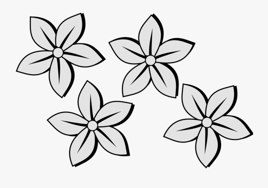 Collection Of Free Jasmine Drawing Flower Download - Flowers Art Black And White, Transparent Clipart