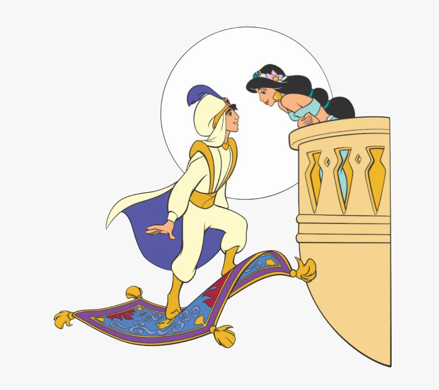 Balcony Aladdin Jasmine Clipart - Aladdin And Jasmine On The Balcony, Transparent Clipart