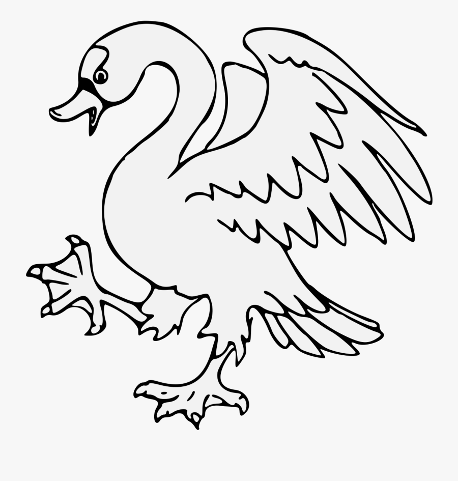 Heraldic Swan, Transparent Clipart
