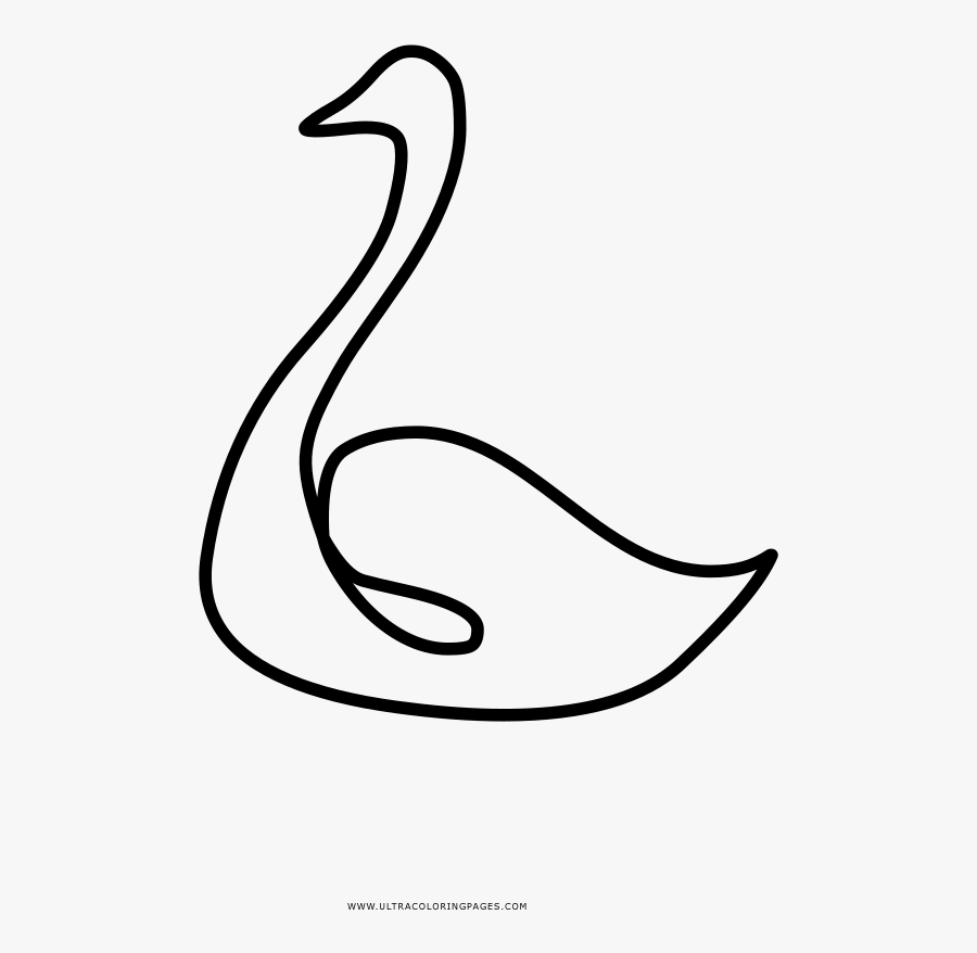 Swan Coloring Page - Line Art, Transparent Clipart