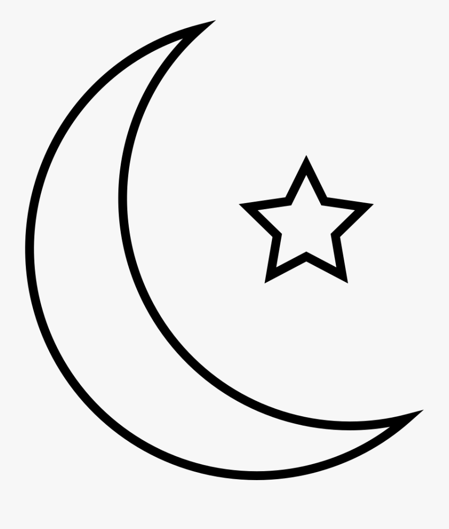 Islam Clipart Svg - Vector Moon And Star Png, Transparent Clipart