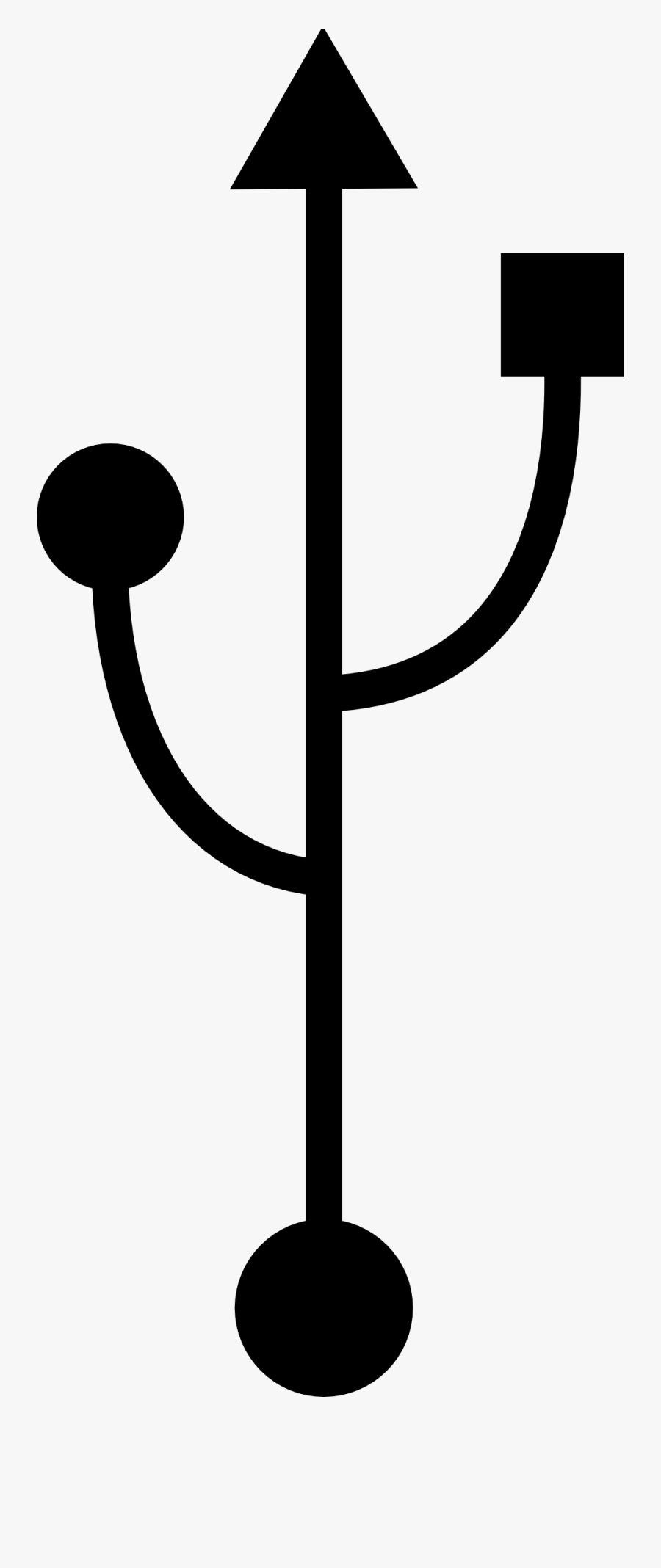 Usb Device Symbol Black White Line Art Coloring - Usb Symbol Png, Transparent Clipart