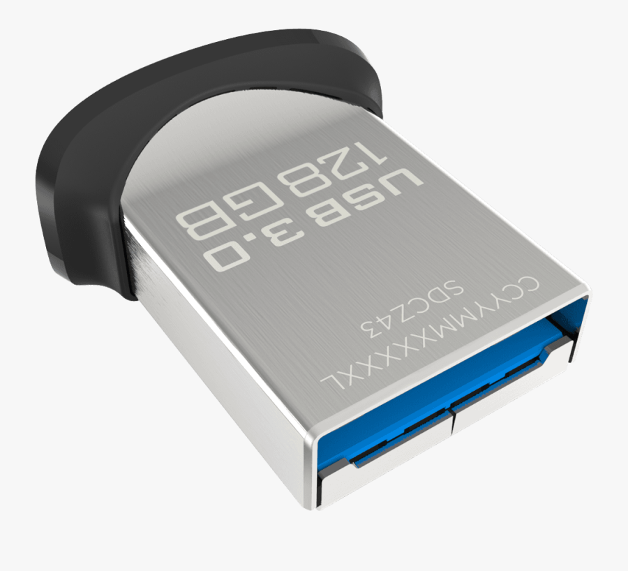 Usb Drive Png - Sandisk Cruzer Ultra Fit Cz430 64gb Usb 3.1, Transparent Clipart