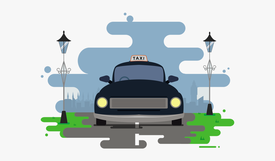 London Taxi Illustration, Transparent Clipart