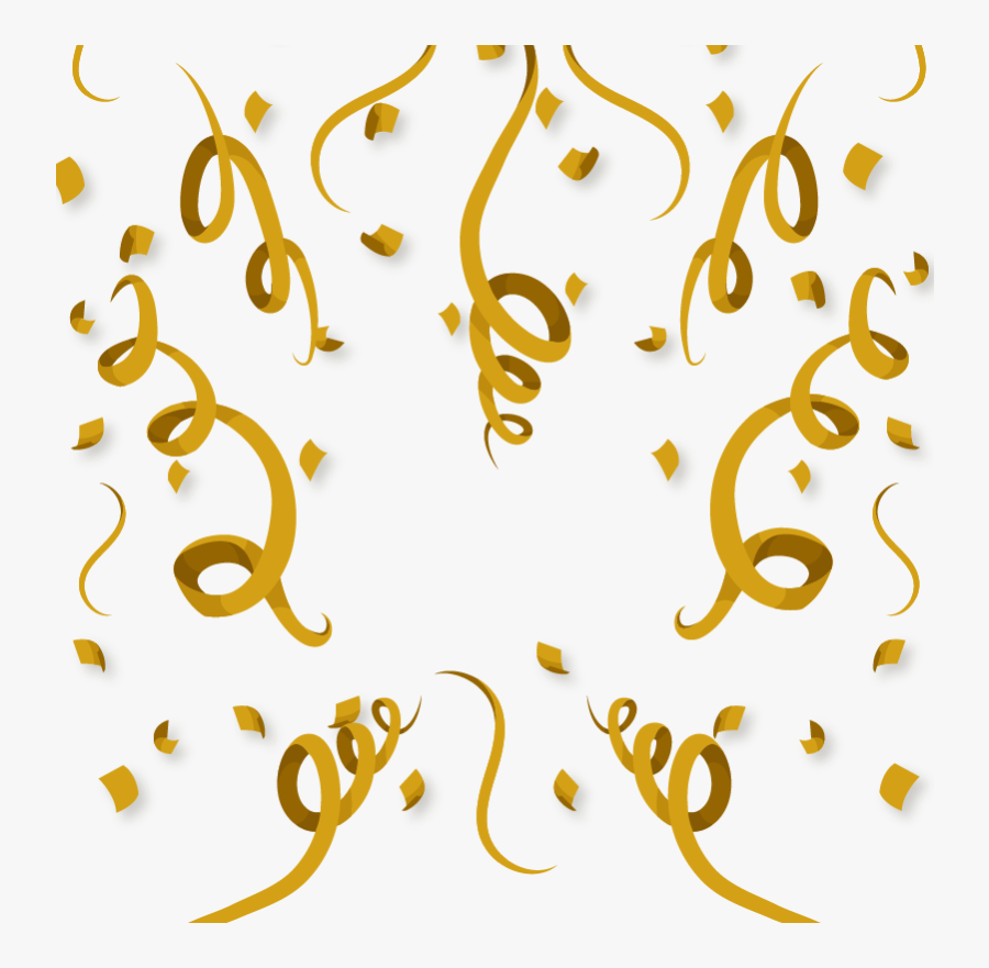 Golden Colour Banding Ribbon Gold Hq Image Free Png - Cerpentinas Png, Transparent Clipart