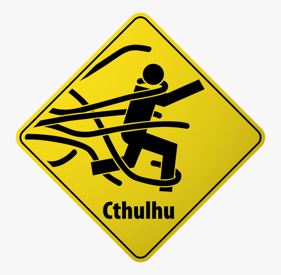 Cthulhu The Call Of Cthulhu Yellow Text Sign Signage - Flying Spaghetti Monster Wrath, Transparent Clipart
