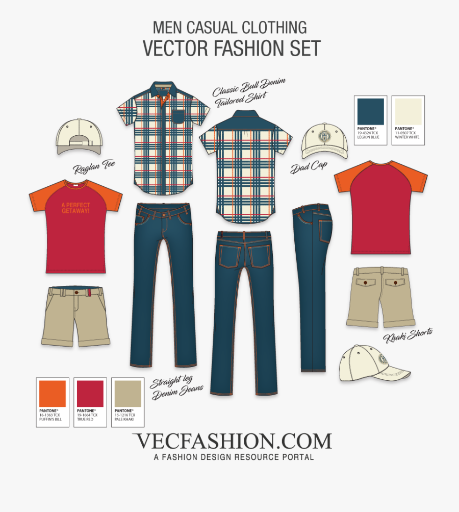 Men Casual Clothing Fashion Set - Casual Shirts Png Clipart Mens Stylish Clothes Png, Transparent Clipart