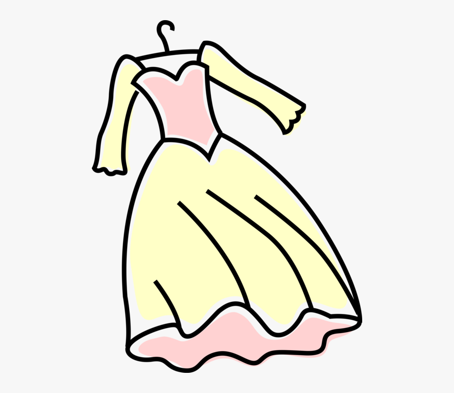 Vector Illustration Of Bride"s Wedding Dress Or Gown, Transparent Clipart
