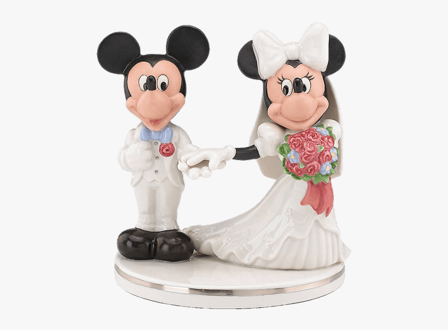 Mickey And Minnie Wedding Figurines Cake Topper Clip - Mickey And Minnie Wedding, Transparent Clipart