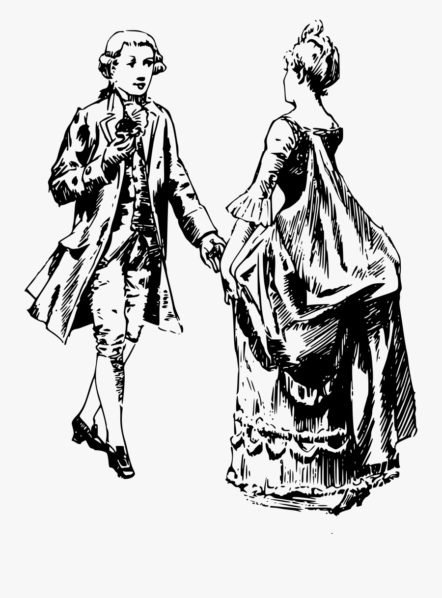 Fashion Clipart Man Woman - Victorian Man And Woman Dancing, Transparent Clipart