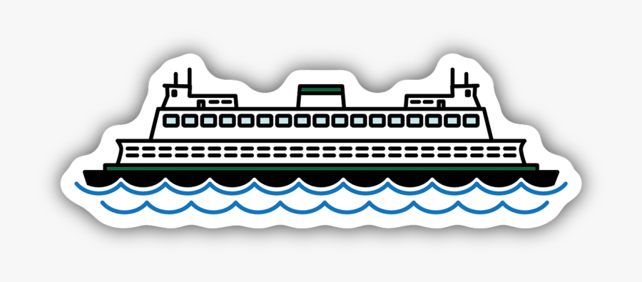 Ferry Boat Sticker, Transparent Clipart