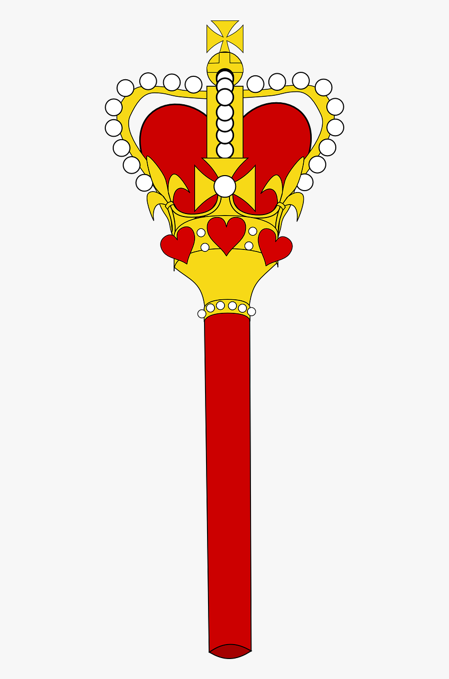 Sceptre Stick Staff - Cartoon King Scepter Transparent, Transparent Clipart