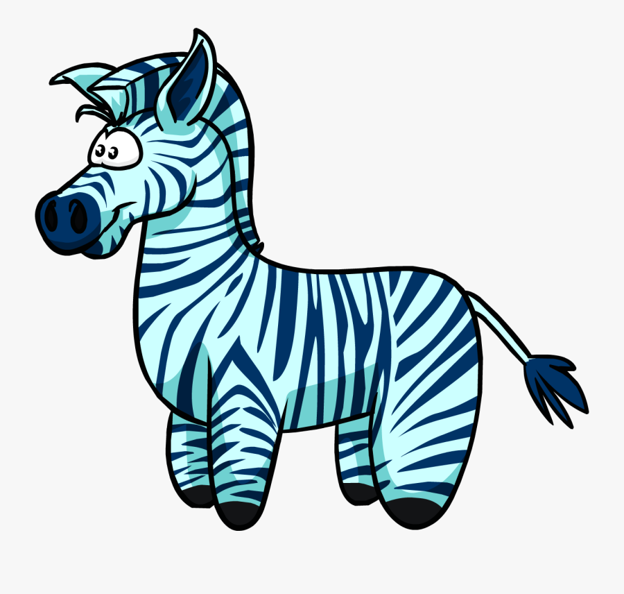 Official Club Penguin Online Wiki - Blue Zebra Cartoon, Transparent Clipart