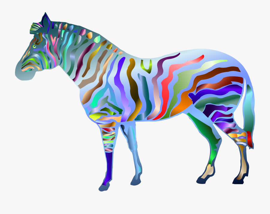 Prismatic Zebra Clip Arts - Mane, Transparent Clipart