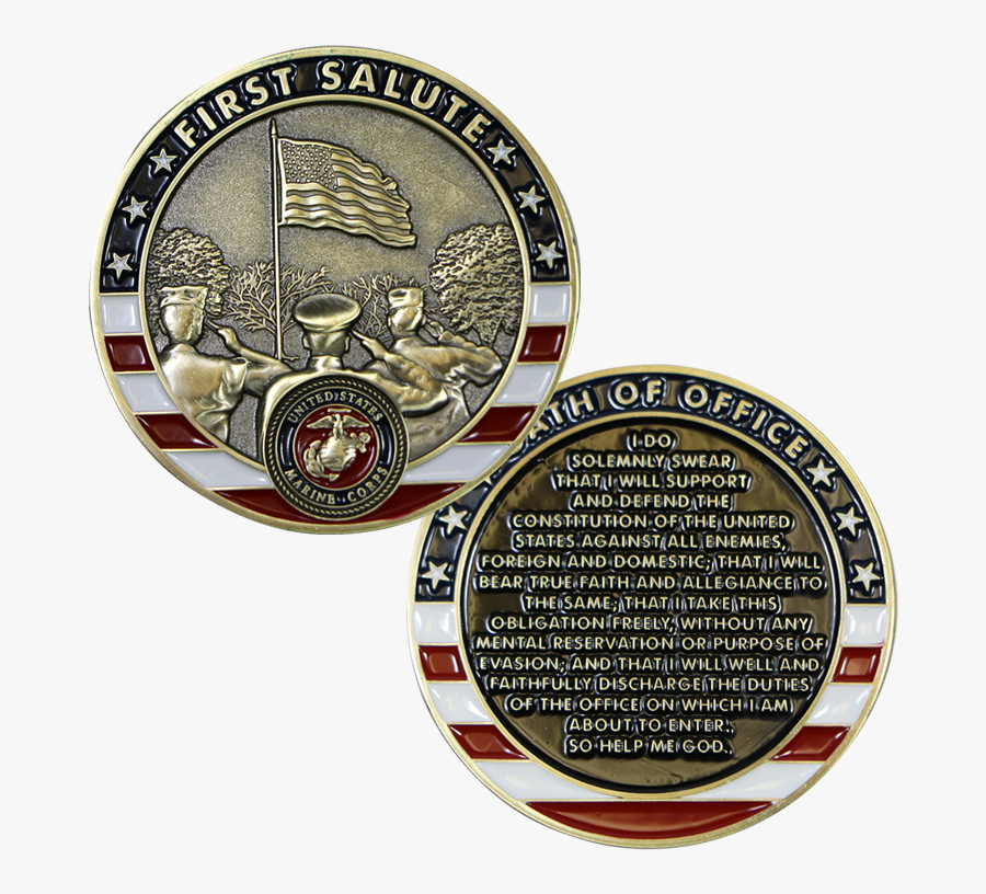 Oath Of Enlistment Navy Coin - Air Force First Salute Challenge Coin, Transparent Clipart