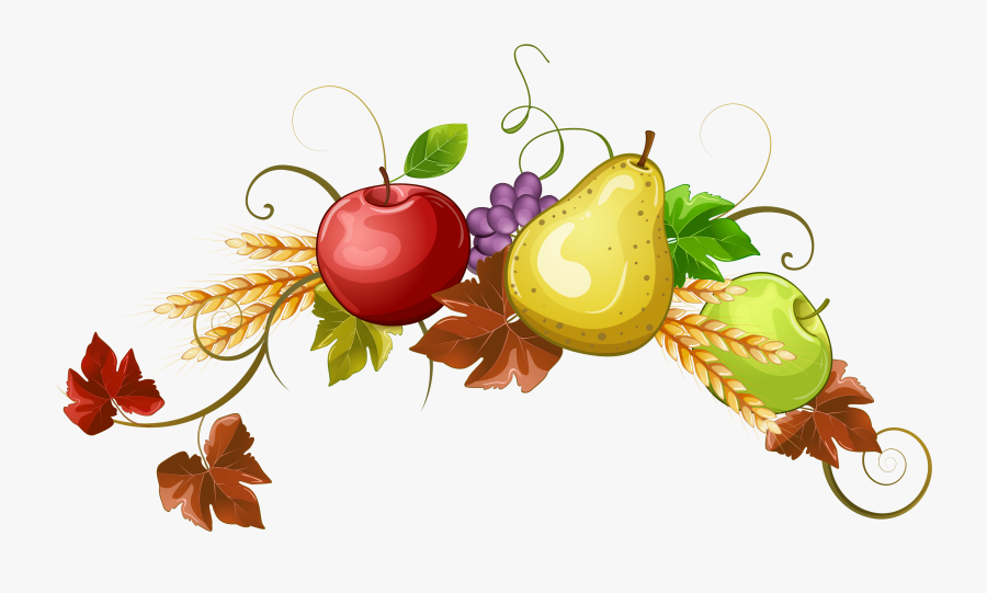 Autumn Fruits Decoration Clipart Png Image - Fruit Png Decoration, Transparent Clipart