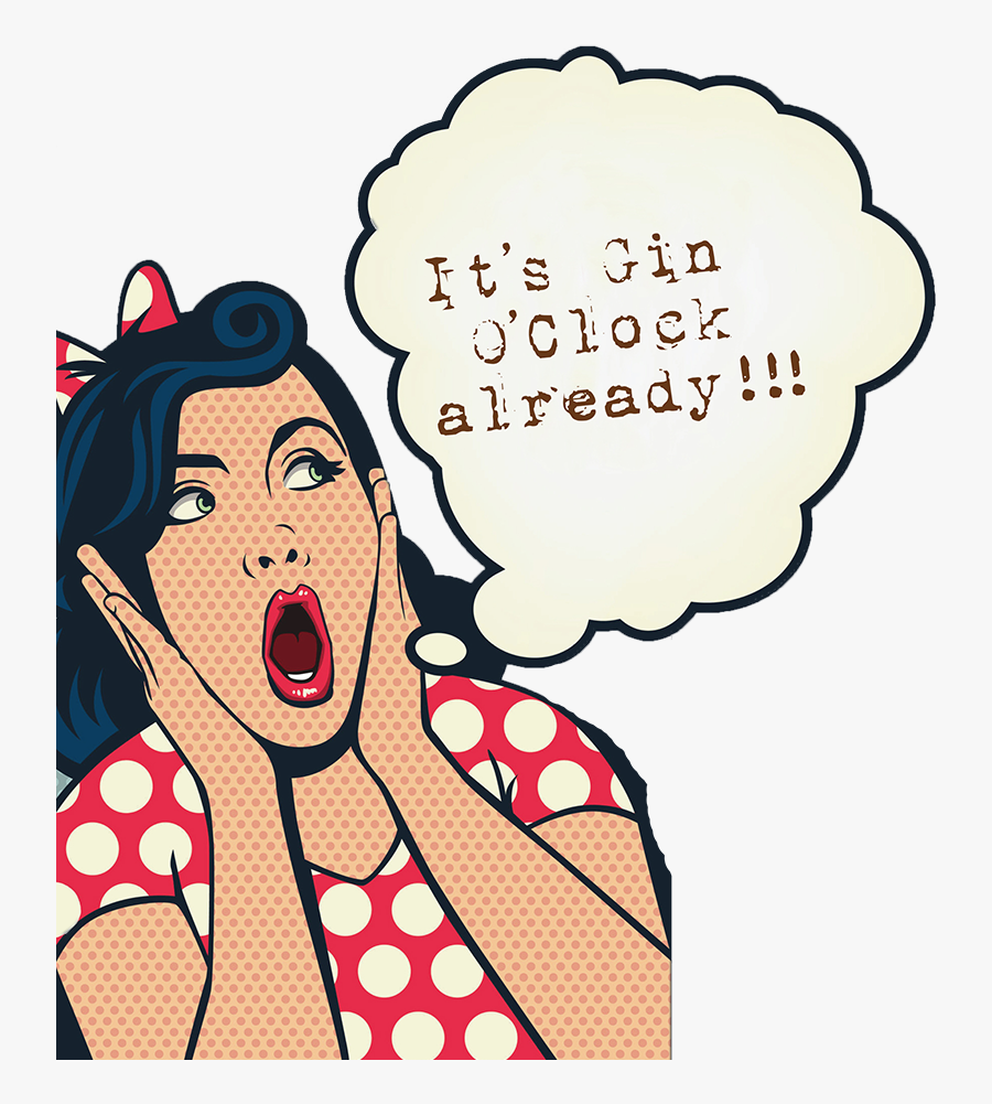 Pop1 - Pin Up Girl Shocked, Transparent Clipart