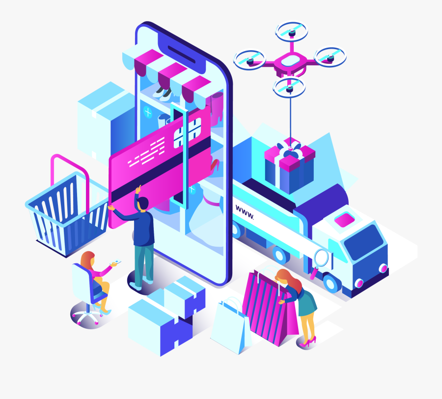 Online Store Isometric, Transparent Clipart