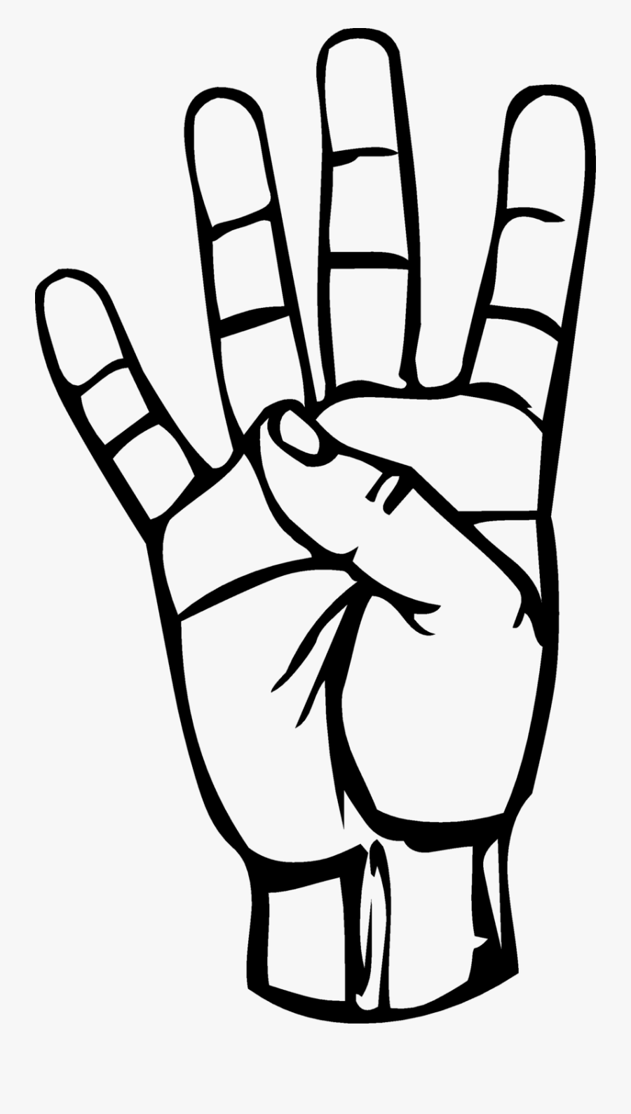 American Baby Korean Hand Draw - Sign Language Number 4 Png, Transparent Clipart
