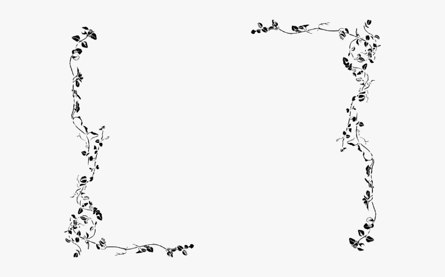 Leaf And Flower Border, Transparent Clipart