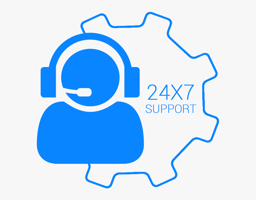 24 X 7 Support Services, Transparent Clipart