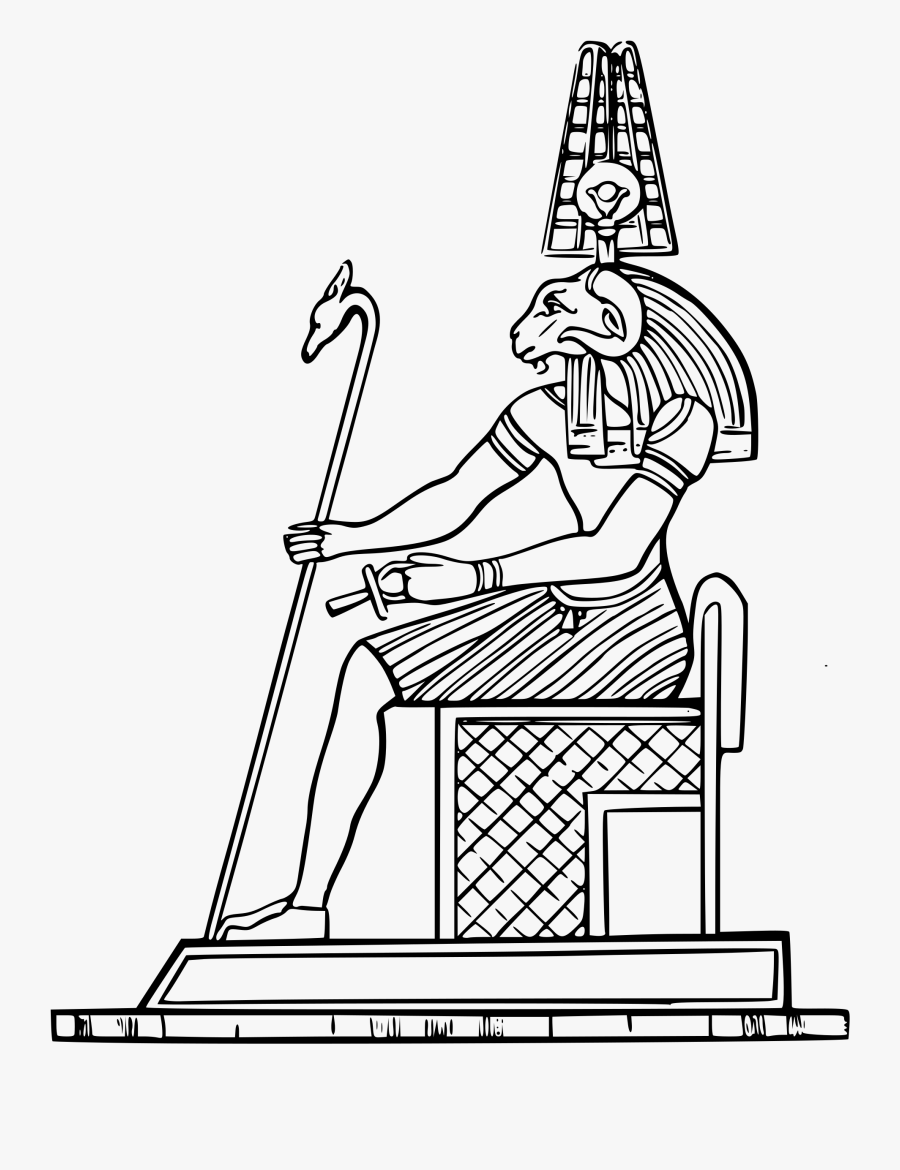 God Clipart Black And White - Black And White Egyptian Gods, Transparent Clipart