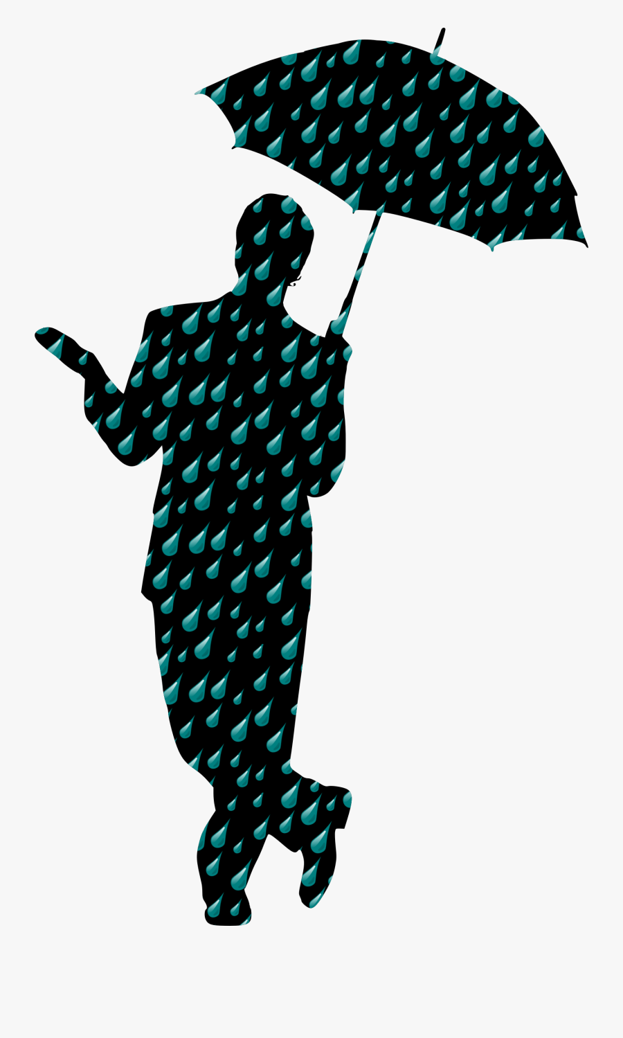 Wing,headgear,line - Silhouette Man With Umbrella, Transparent Clipart