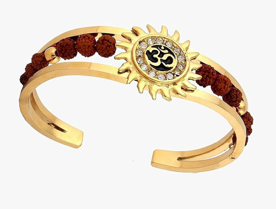 Rudraksha Beads Rakhi Transparent Image - Bracelet Rudraksh Gold For Men, Transparent Clipart