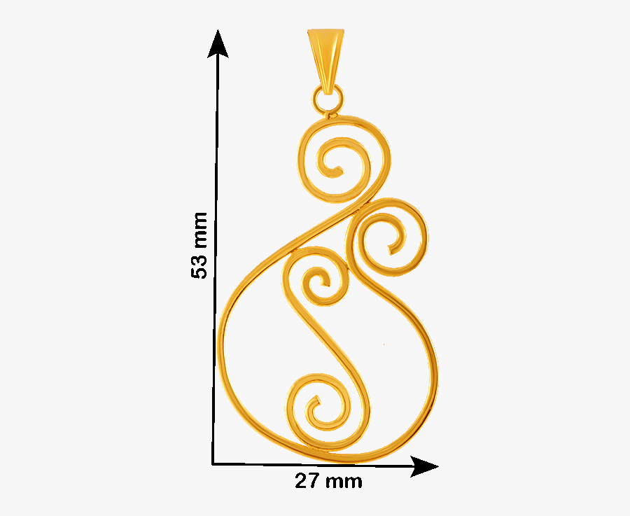 22kt Yellow Gold Pendant For Women - Graphic Design, Transparent Clipart