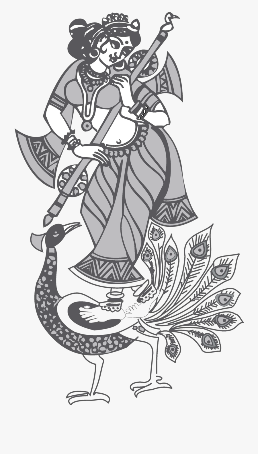 Saraswati Image - Illustration, Transparent Clipart