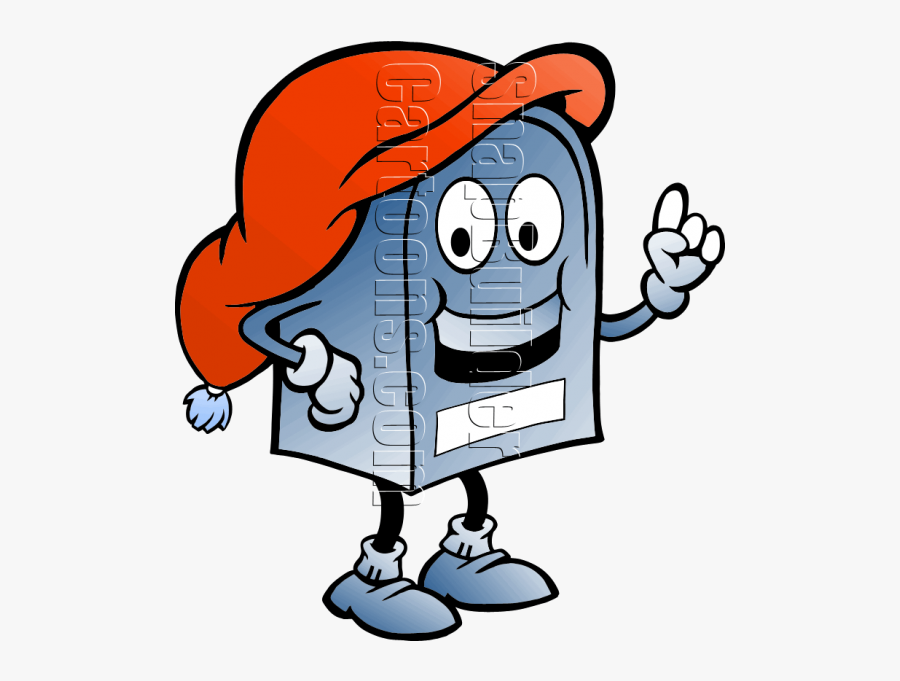 Postal Mail Box Wearing Christmas Hat - Boite Aux Lettres Clipart, Transparent Clipart