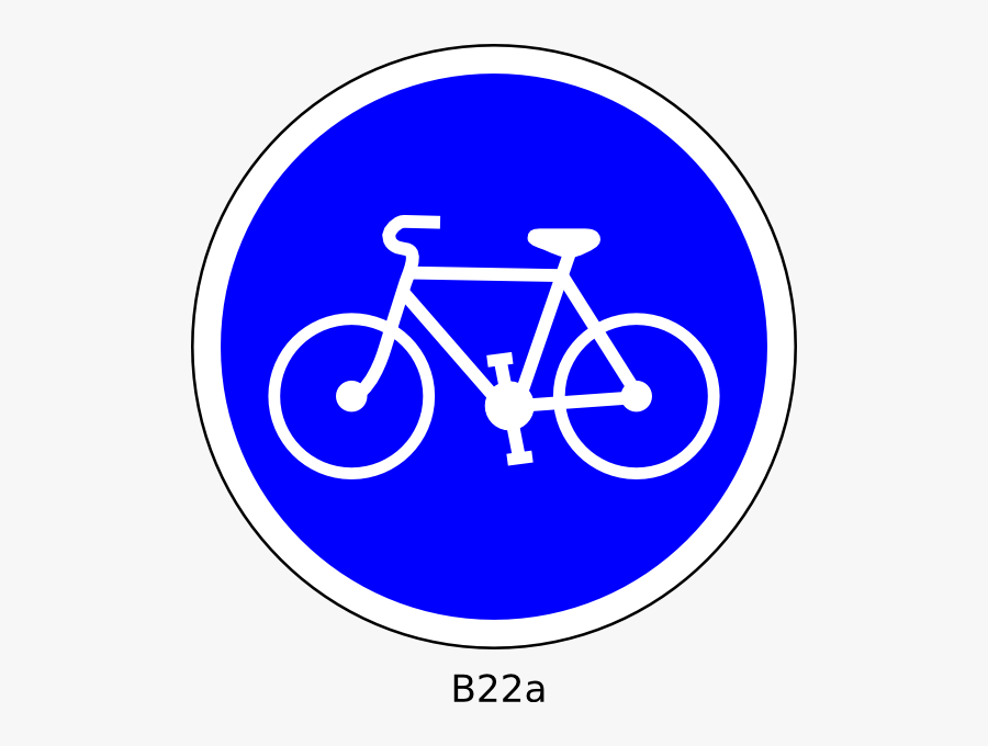 Panneau Piste Cyclable Obligatoire, Transparent Clipart