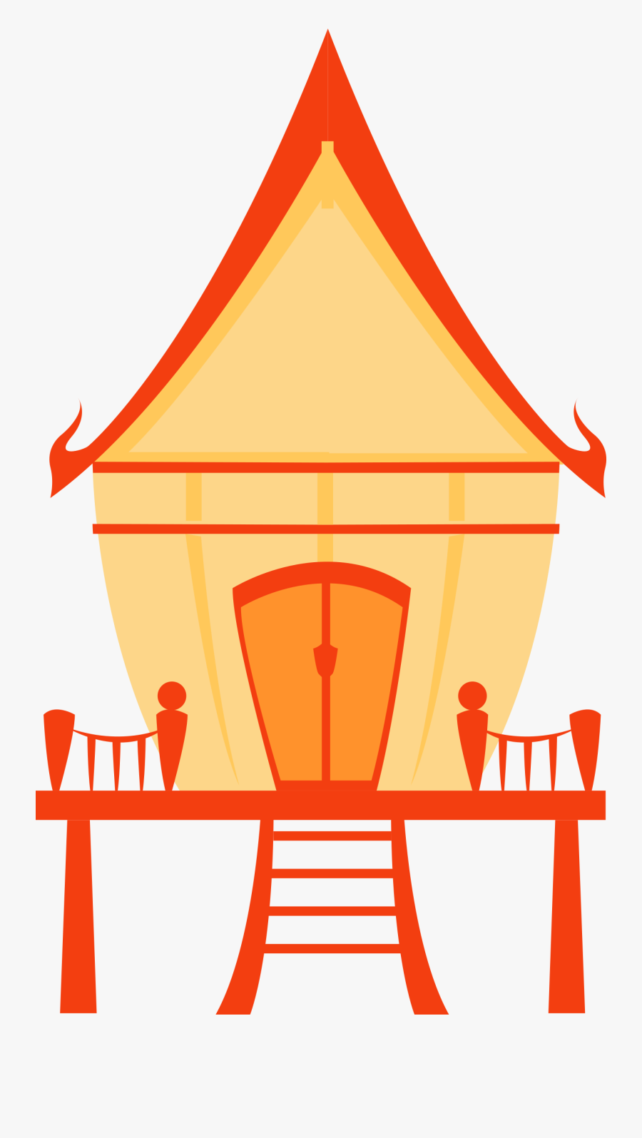 Traditional Houses In Thailand Cartoon, Transparent Clipart