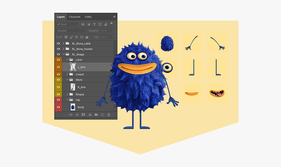 Photoshop Animation Draw To Animate M1 - Personagens Em 2d Para Animação, Transparent Clipart