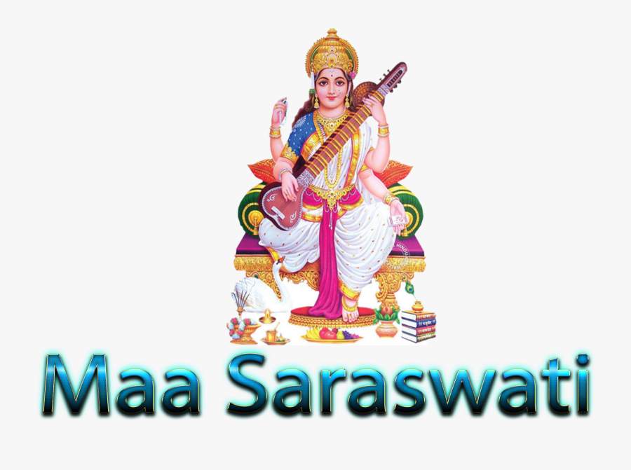 Saraswati Puja 2019 Png Free Download - Sarsawati Maa Image Hd, Transparent Clipart