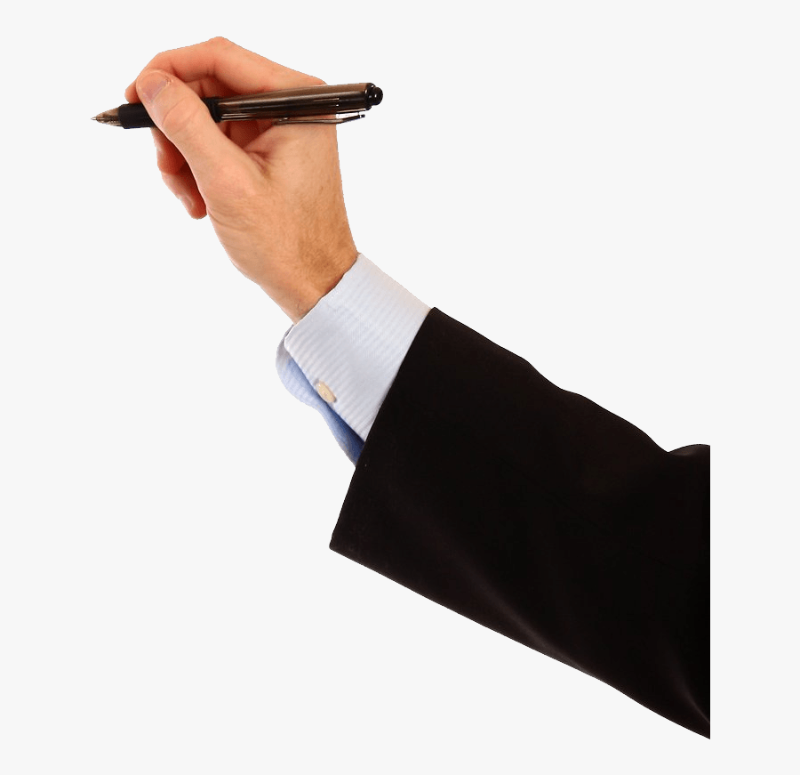 Hand Holding Pen Writing On Wall - Hand With Pen Png, Transparent Clipart
