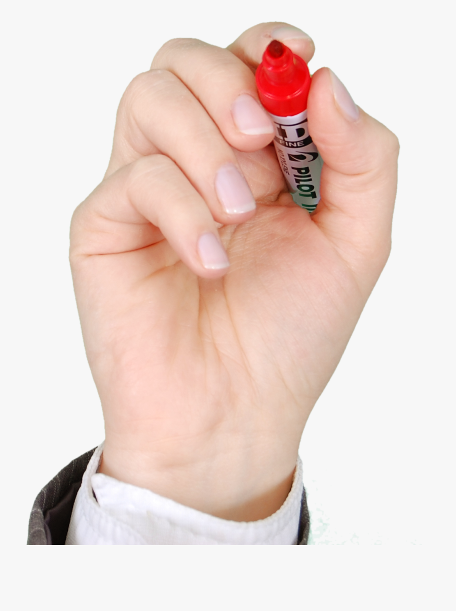 Markers Clipart Hand Holding - Hand With Pen Image Png, Transparent Clipart