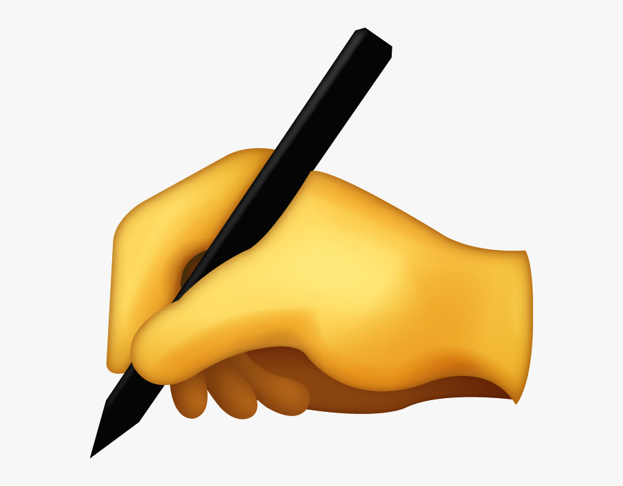 Pencil Clipart Emoji - Writing Hand Emoji Png, Transparent Clipart