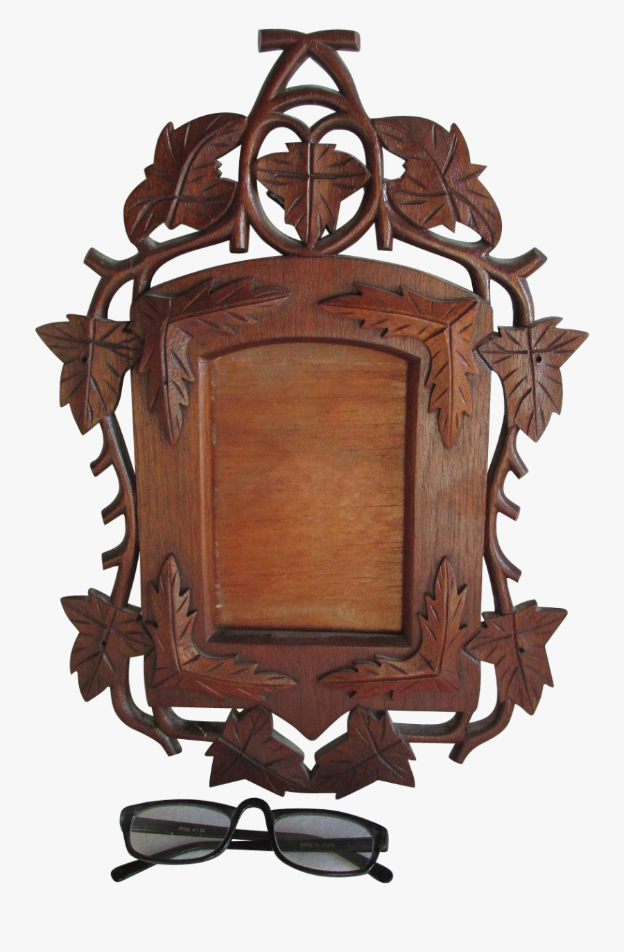 Antique Hand Carved Folk Art Picture Frame - Wood, Transparent Clipart