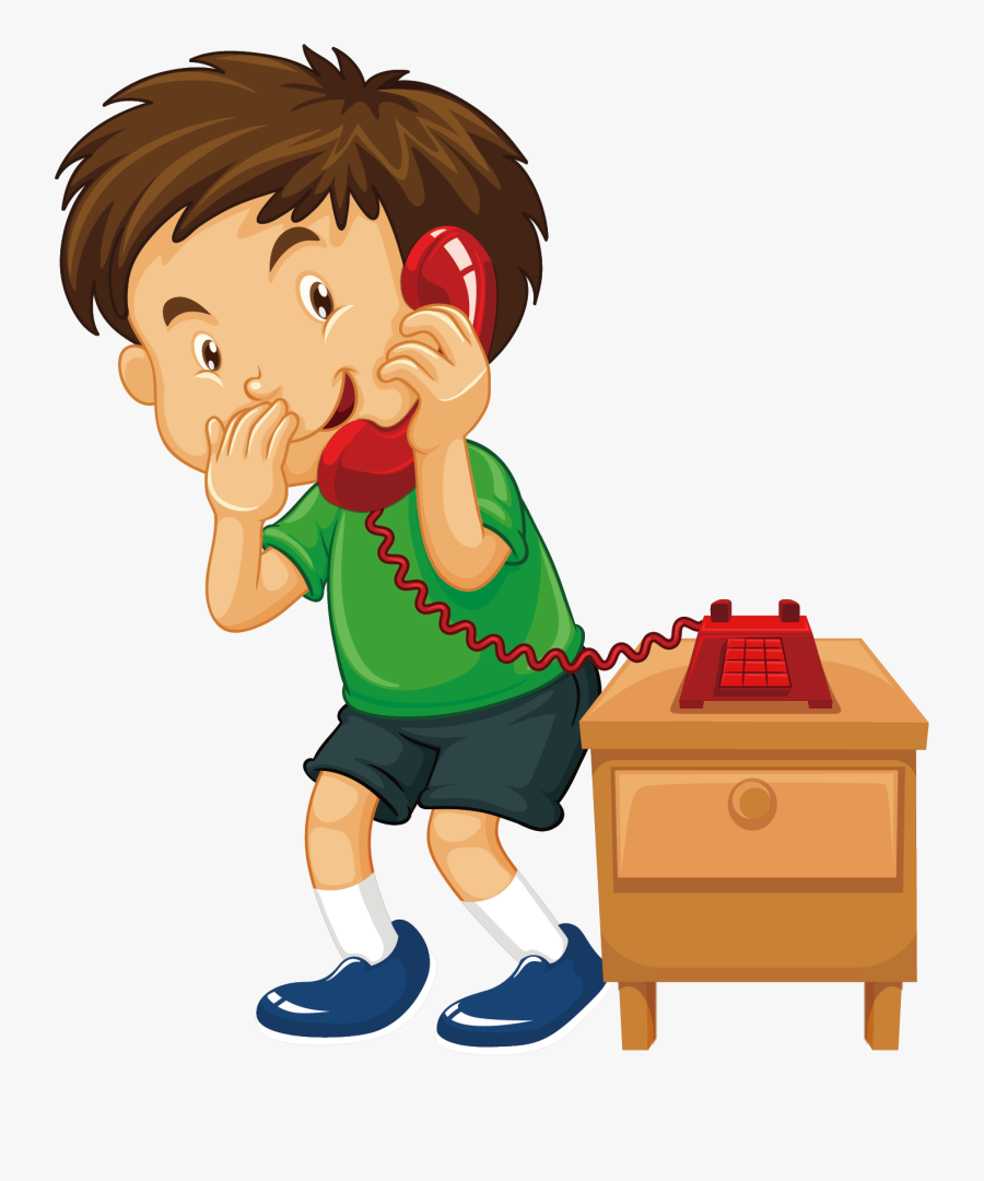 Telephone Call Stock Photography Clip Art - Boy Calling On Phone Clipart, Transparent Clipart