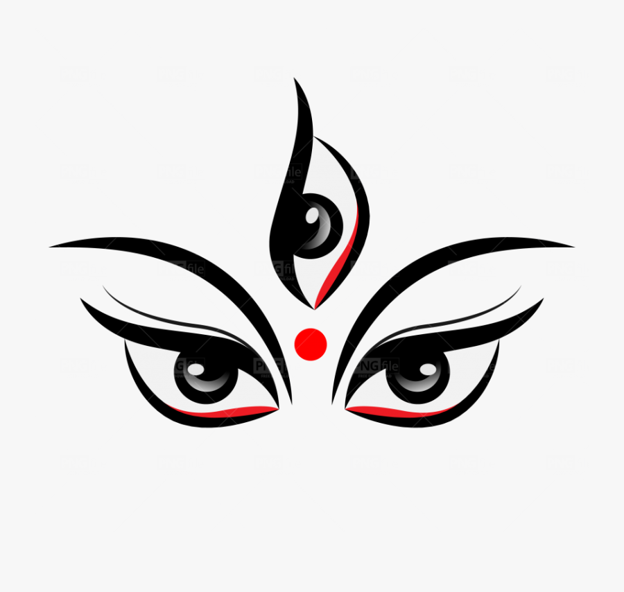 Maa Durga Face Png, Transparent Clipart