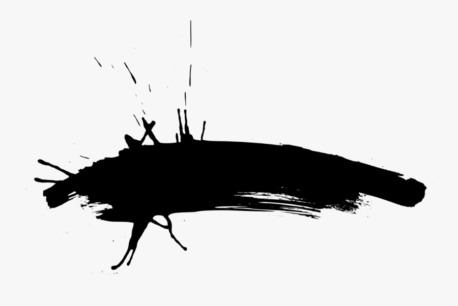 Brush Black And White Silhouette Paint - Transparent Paint Brush Silhouette, Transparent Clipart