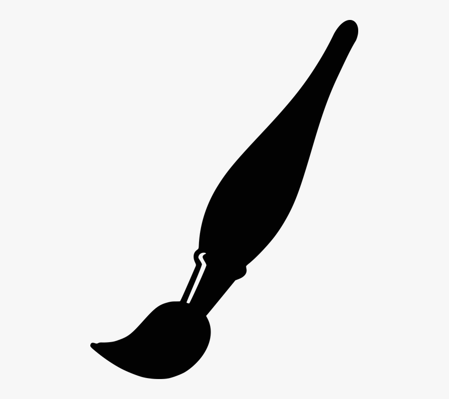 Paint Brush Silhouette Black - Paint Brush Silhouette, Transparent Clipart