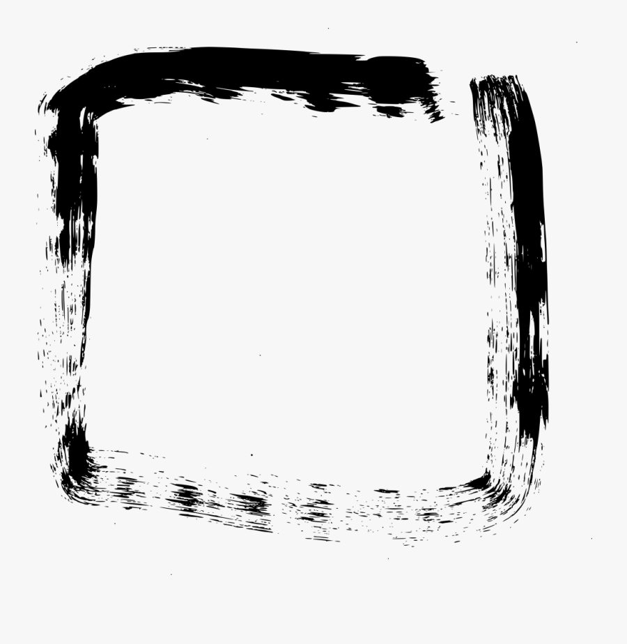 Paint Brush Stroke Square, Transparent Clipart