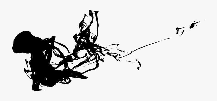Visual Arts,plant,silhouette - Paint Smear Black White Art, Transparent Clipart